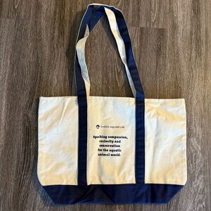 Shedd Aquarium | Canvas Tote Bag with Navy Blue Straps